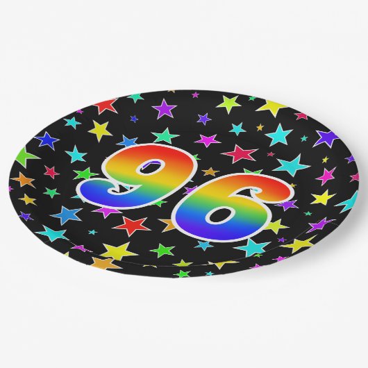 96イベントはっきりした:,おもしろい, カラフル Rainbow 96 ペーパープレート (アングル)