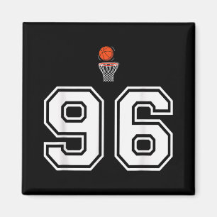 96ナンバーバスケットボールスタイルヴィンテージ白 マグネット