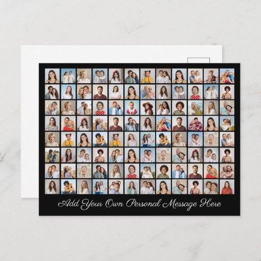 96フォトコラージュ自分の挨拶を追加 シーズンポストカード (正面/裏面)