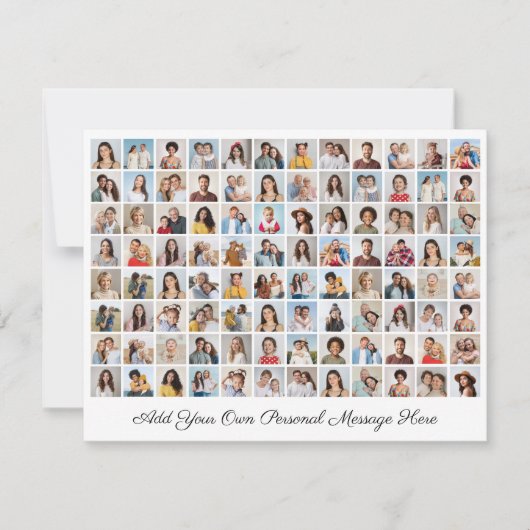 96枚の写真コラージュ - あなただけのメッセージを追加 シーズンカード (正面)