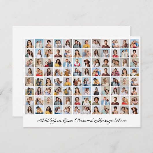 96枚の写真コラージュ 自分のメッセージを追加 シーズンカード (正面/裏面)