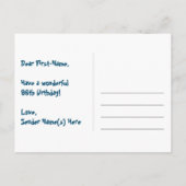 96歳の誕生日おめでとう：楽しいハート柄、虹色の96 ポストカード (裏面)