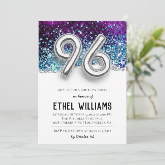 96歳の誕生日パーティーの招待 招待状 (スタンド正面)