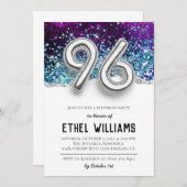 96歳の誕生日パーティー招待状 招待状 (正面/裏面)