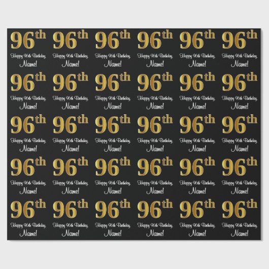 96歳の誕生日: エレガント ラグジュアリー 偽の金の輝き # ラッピングペーパー (フラット)