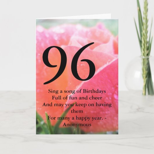 96歳の誕生日 カード (正面)