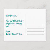 96歳の誕生日：ピンクのストライプとハート、虹96 ポストカード (裏面)