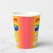 96番目の誕生日カラフル:, おもしろいレインボーパターン# 96 紙コップ (右)