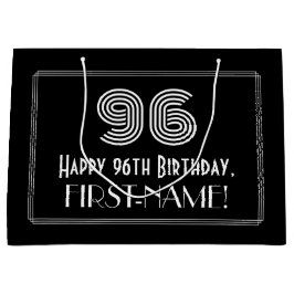 96番目の誕生日—インスパイアアールデコの「96」の外観と名前 ラージペーパーバッグ