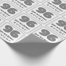 96番目の誕生日:インスパイアアールデコスタイル「96」 +名前 ラッピングペーパー