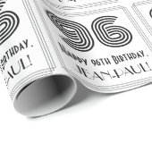 96番目の誕生日:インスパイアアールデコスタイル「96」 +名前 ラッピングペーパー (ロールコーナー)