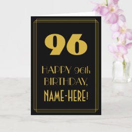 96番目の誕生日-インスパイアアールデコルック"96" & Name カード