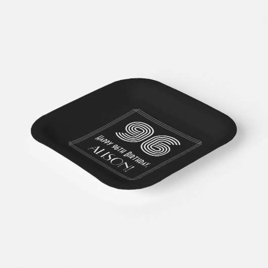 96番目の誕生日—インスパイアアールデコ検索「96」 +名前 ペーパープレート (傾斜あり)