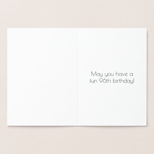 96番目の誕生日-インスパイアアールデコ検索"96" +名前 箔カード (内部)
