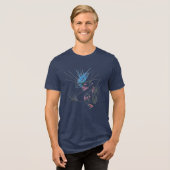 96色のカラフルな抽象的な部族のタトゥーアート トライブレンドＴシャツ (正面全面)