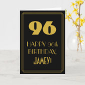 96誕生日インスパイア~アールデコルック"96" & Name カード (黄色い花)