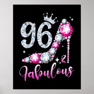 96誕生日ハイヒールシューズクラウンダイヤモンド ポスター