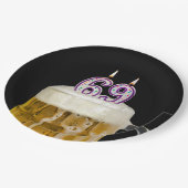 96誕生日ビールオンブラック紙プレート ペーパープレート (アングル)