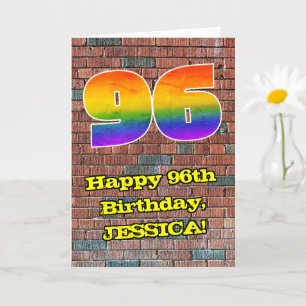 96誕生日:おもしろいグラフィティインスパイア – レインボー96 カード