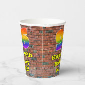 96誕生日:おもしろいグラフィティインスパイア – レインボー96 紙コップ (右)