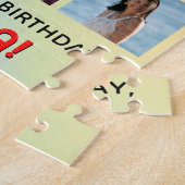 96誕生日:おもしろいレインボー#,名前をカスタムする&写真 ジグソーパズル (側面)