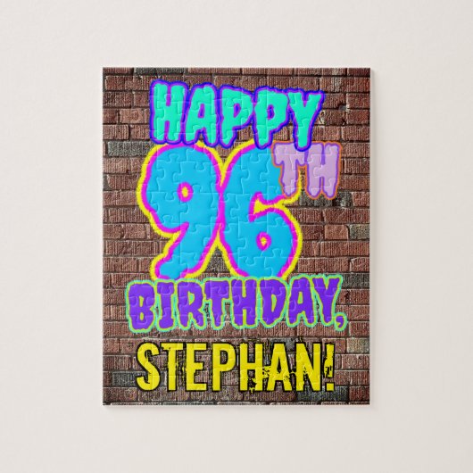 96誕生日~おもしろい、アーバングラフィティインスパイアルック ジグソーパズル (縦)