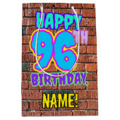 96誕生日:おもしろい、アーバングラフィティインスパイアルック ミディアムペーパーバッグ (正面)