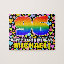 96誕生日—おもしろい、愛するハートシェイプ+「96」