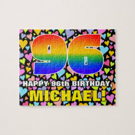 96誕生日—おもしろい、愛するハートシェイプ+「96」 ジグソーパズル