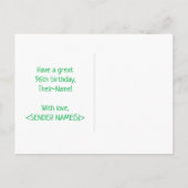 96誕生日:はっきりした,おもしろい,シンプル虹, 96 ポストカード (裏面)