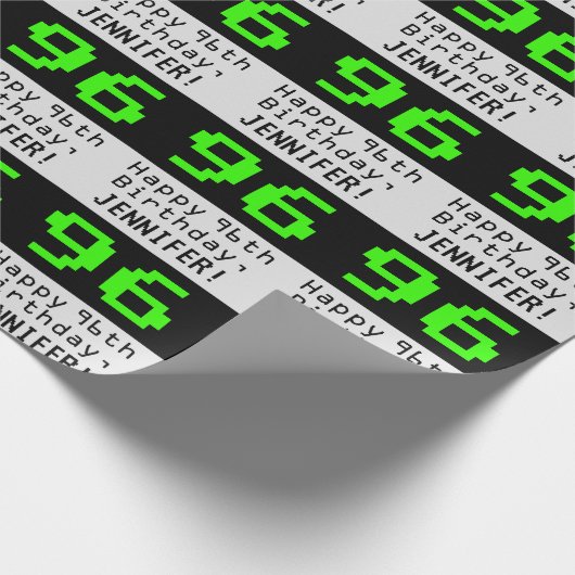 96誕生日 – ネディ/オタク系のスタイル「96」と名前 ラッピングペーパー (角)