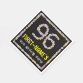 96誕生日:フローラ花数名前をカスタムする スタンダードランチョンナプキン (角)