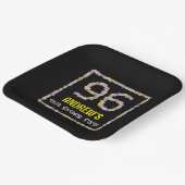 96誕生日:フローラ花数名前をカスタムする ペーパープレート (傾斜あり)