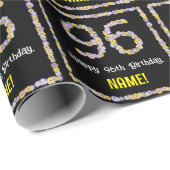 96誕生日:フローラ花数名前をカスタムする ラッピングペーパー (ロールコーナー)