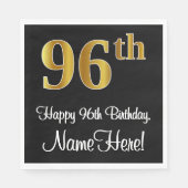 96誕生日~ラグジュアリーエレガントなフェイク金ゴールドルック# スタンダードランチョンナプキン (正面)