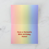 96誕生日:レインボー文字カスタム、写真&名前 カード (内部)