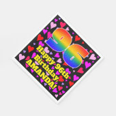 96誕生日:愛するハートパターン、虹# 96 スタンダードランチョンナプキン (角)