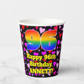 96誕生日:愛するハートパターン, Rainbow 96 紙コップ (正面)