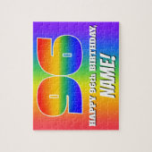 96誕生日— 数々の – 色のレインボーパターン「96」 ジグソーパズル (縦)