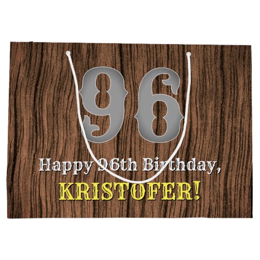 96誕生日: Country インスパイア Western  Look, Name ラージペーパーバッグ (裏面)