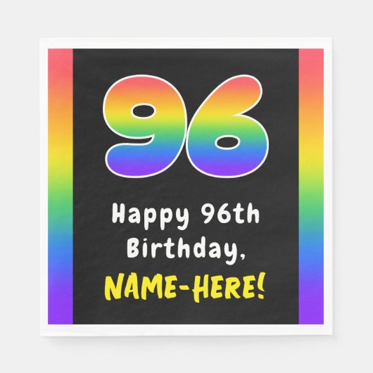96誕生日: Rainbow Spectrum # 96,名前をカスタムする スタンダードランチョンナプキン (正面)