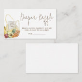 960オーガニックベビー赤ちゃんシャワーおむつラッフル エンクロージャーカード (正面/裏面)