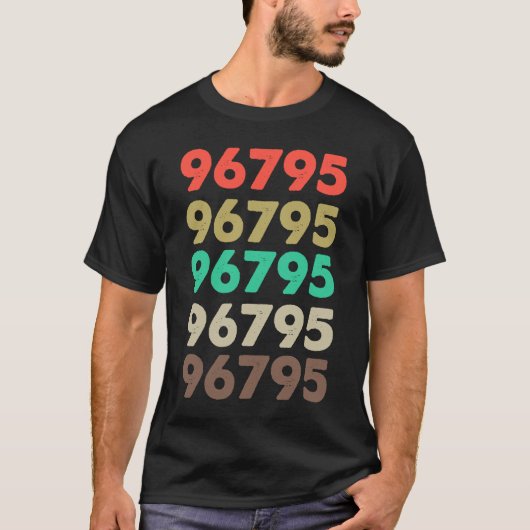 96795レトロ郵便番号96795 Tシャツ (正面)