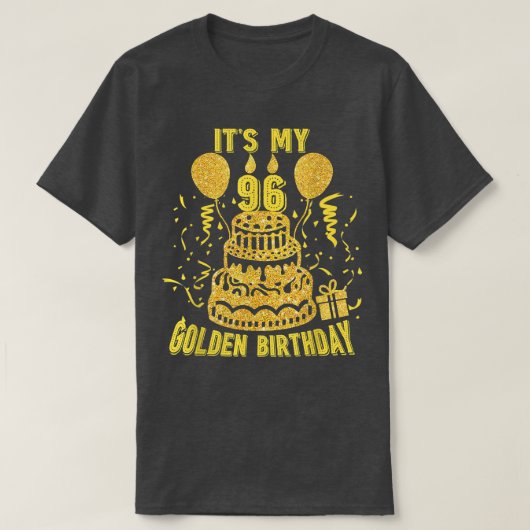 96thゴールデン誕生日96おもしろいth誕生日D Tシャツ (デザイン正面)