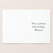 96th Birthday: Elegant, Ornate Script; Custom Name 箔カード (内部)