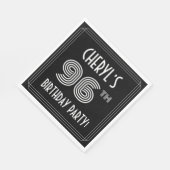 96th Birthday Party:アールデコスタイル+名前をカスタムする スタンダードランチョンナプキン (角)