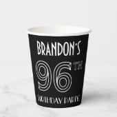 96th Birthday Party:アールデコスタイル+名前をカスタムする 紙コップ (裏面)
