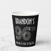 96th Birthday Party:アールデコスタイル+名前をカスタムする 紙コップ (正面)