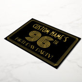 96th Birthday Party —アールデコスタイル「96」 +名前 箔招待状 (回転した状態)