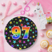 97イベント:はっきりした,おもしろい,虹カラフル97 ペーパープレート (パーティー)